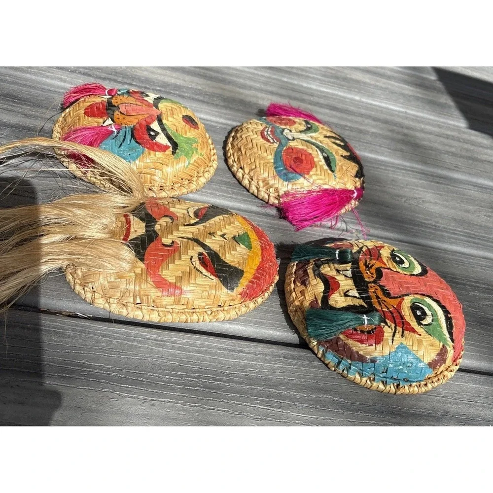 Set of 4 Vietnamese Basket Weave Masks 6
